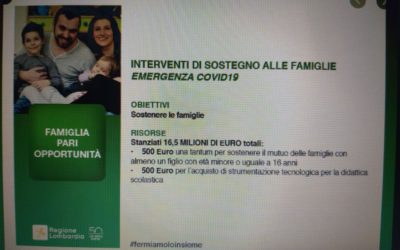 Famiglie in emergenza, la Regione stanzia misure di sostegno